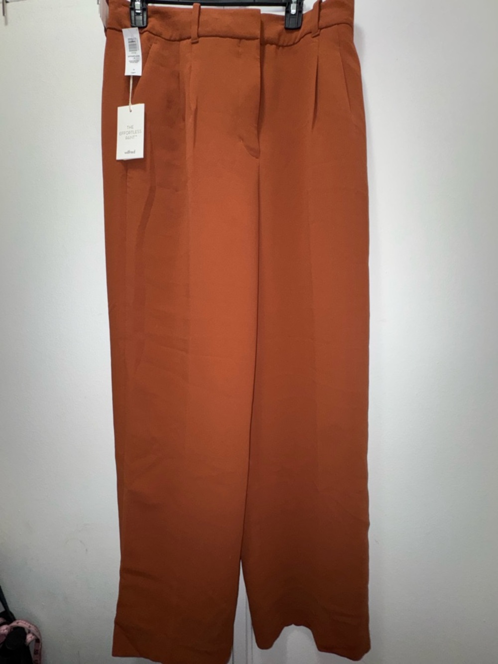 NWT $148 Aritzia Wilfred Anise Brown Crepette The Effortless Pants Size US 12 - Picture 3 of 6